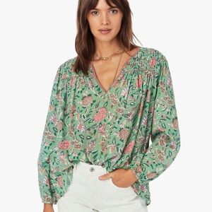 Xirena Emryn Floral Green Jade Top M